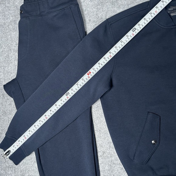 Polo Ralph Lauren Aviator Sweat Suit Men's Size Medium Navy Double Knit Fleece - Picture 9 of 16